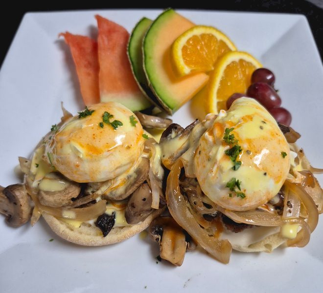 House-Made Sausage Egg Benedict