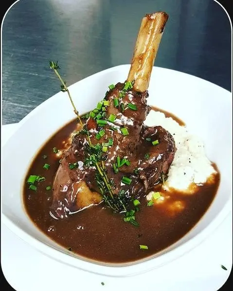 Lamb Shank over stone ground grits