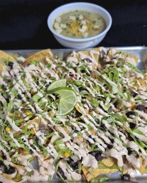 Chipotle Chicken Nachos with Cheddar Broccoli Soup