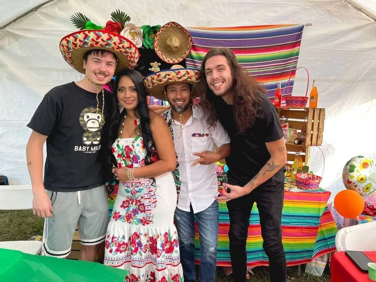 The kitchen team: Jacob McDaniel, Ana, Chef Banjito, and Aaron Bray
